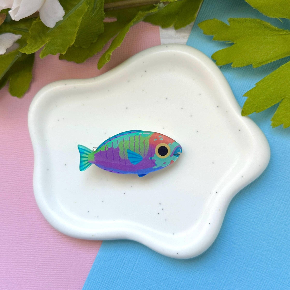 Parrotfish Acrylic Hair Clip