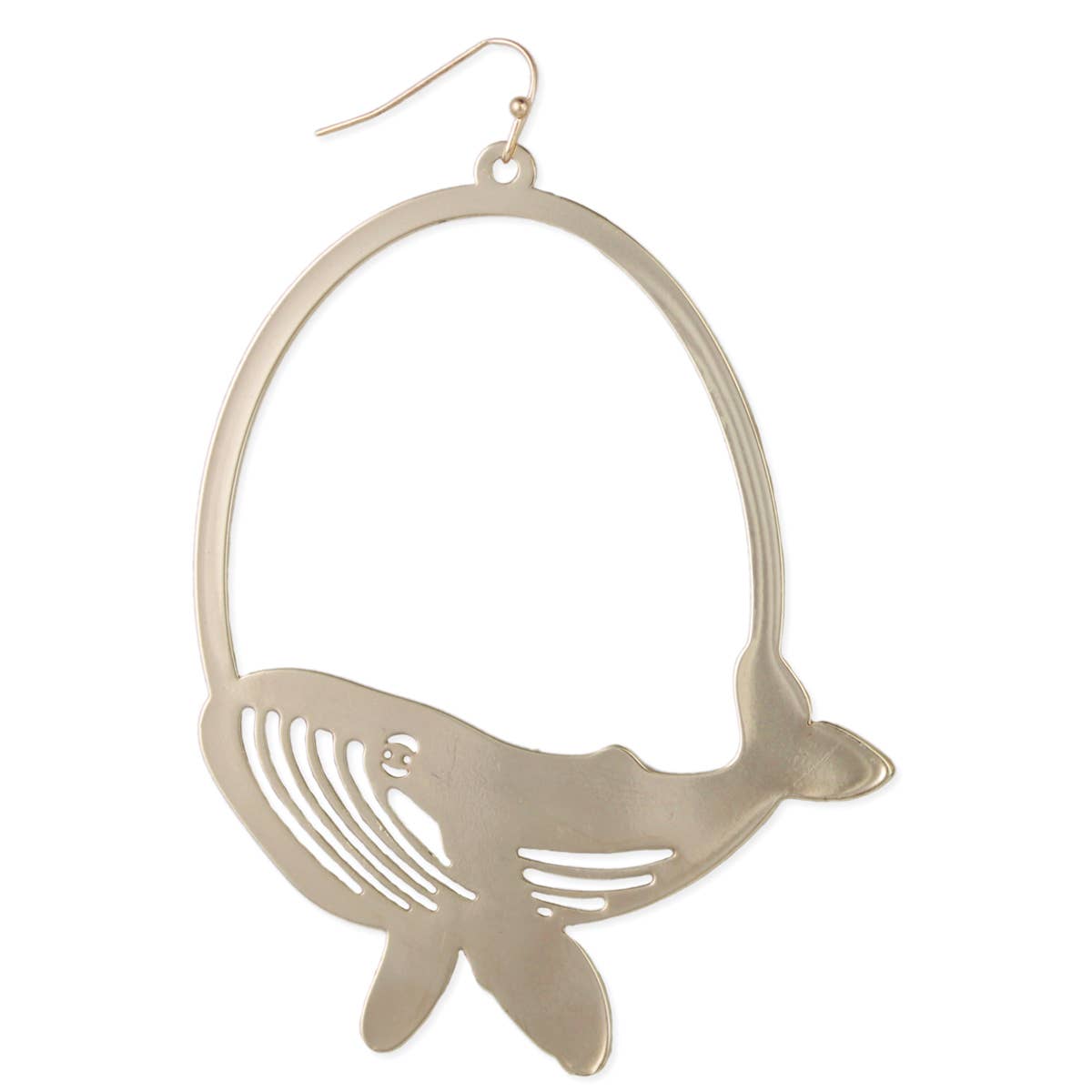 Large Gold Whale Earrings