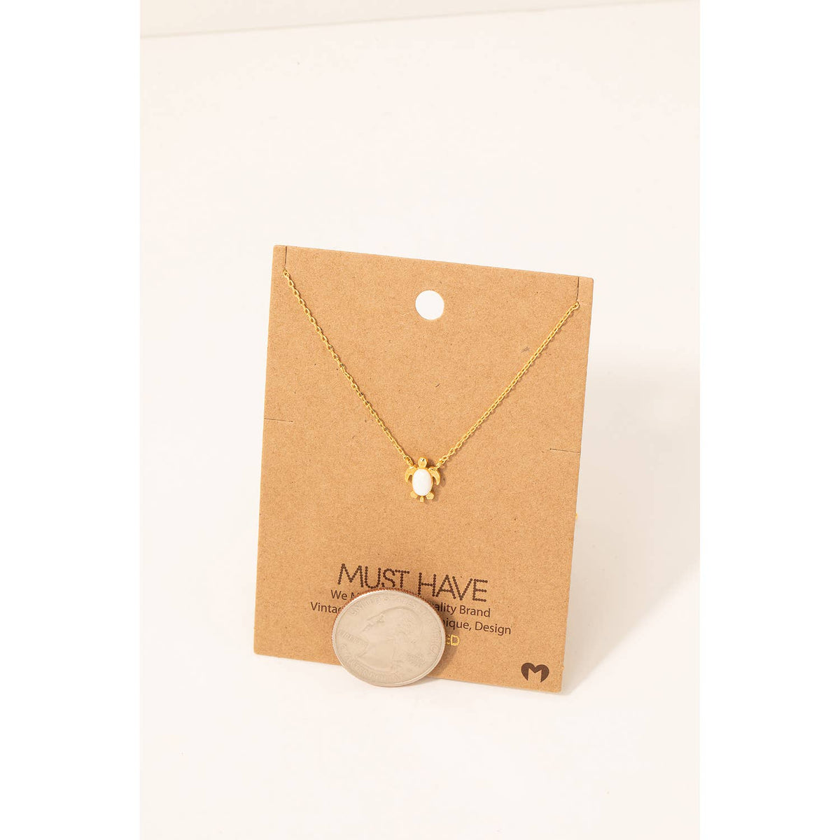 Small Pearl Turtle Pendant Necklace: Silver
