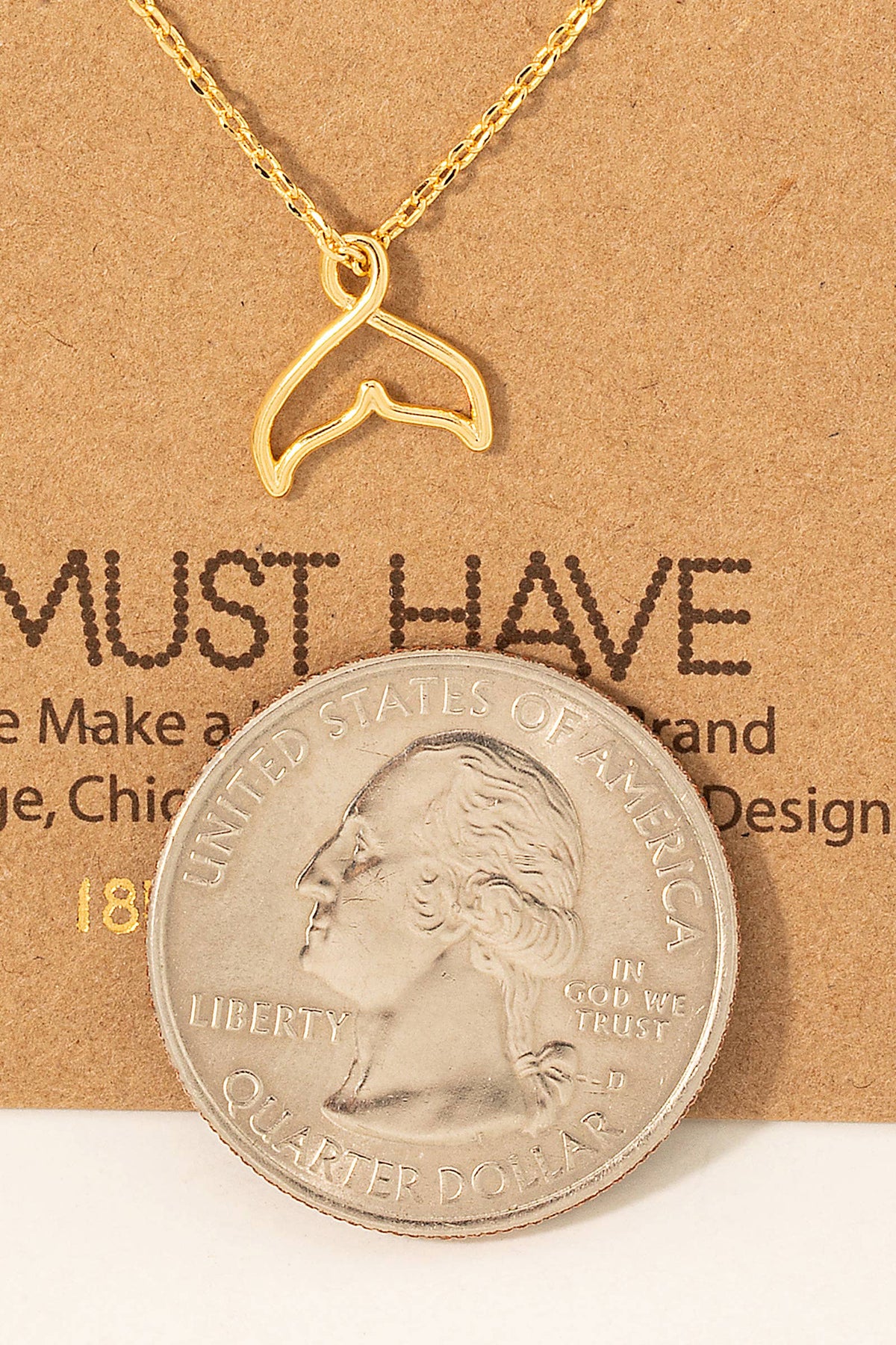 Gold Dipped Whale Tale Pendant