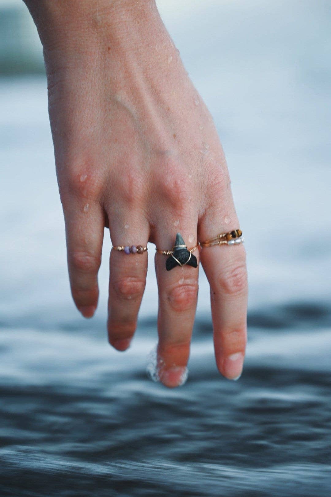 Shark Tooth Wire Wrapped Ring: Gold-Filled / 7