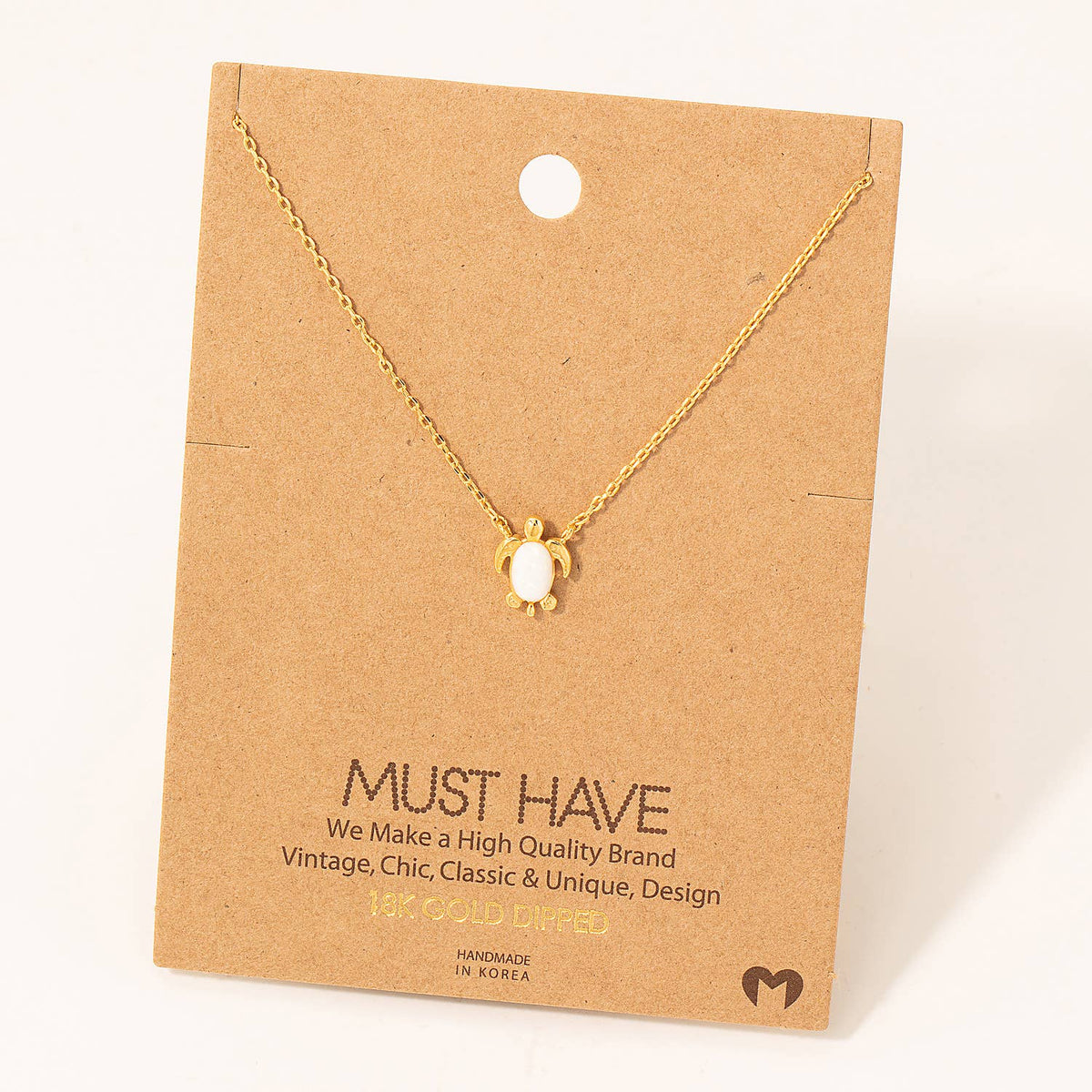 Small Pearl Turtle Pendant Necklace: Silver