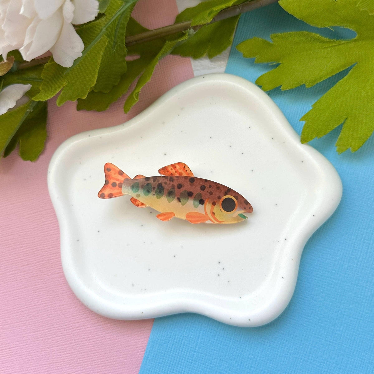 Apache Trout Acrylic Hair Clip