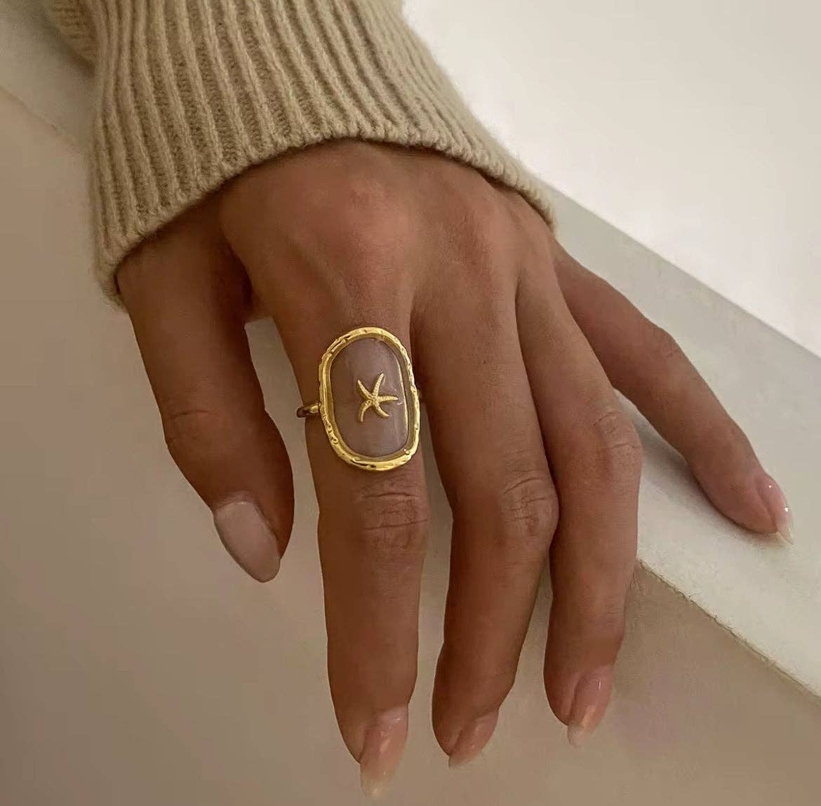 See Through Open Starfish Ring
