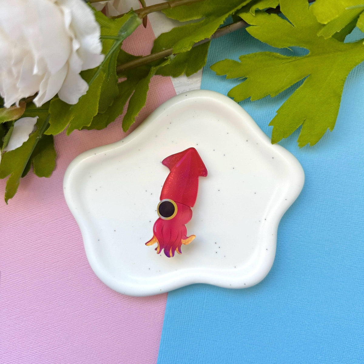 Squid Acrylic Hair Clip
