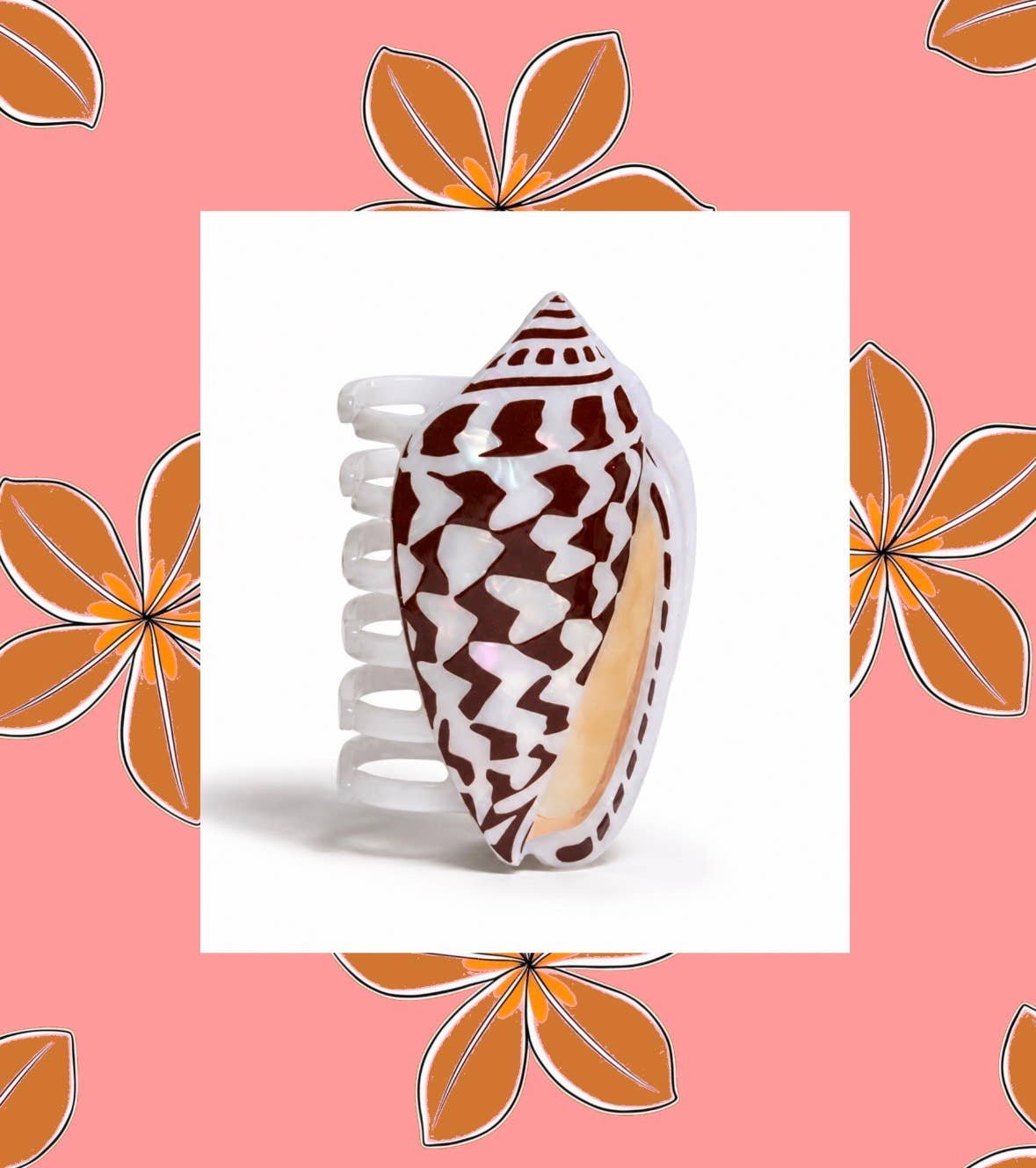 Banded Marble Shell Claw Clip