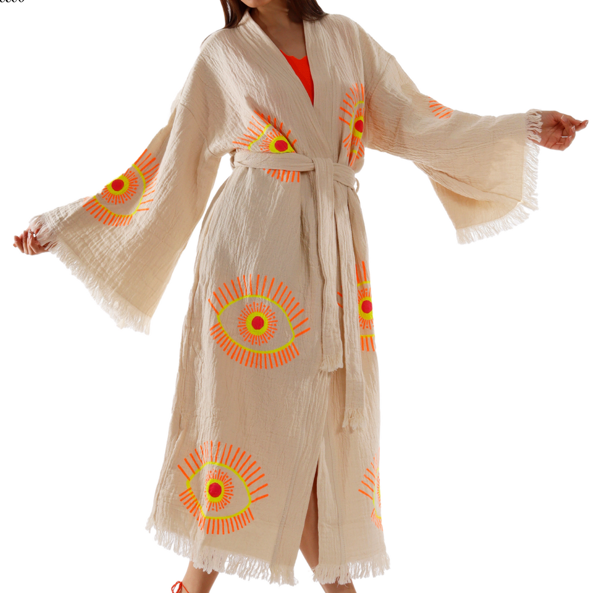 Beige Beach Robe – Organic Cotton / One size