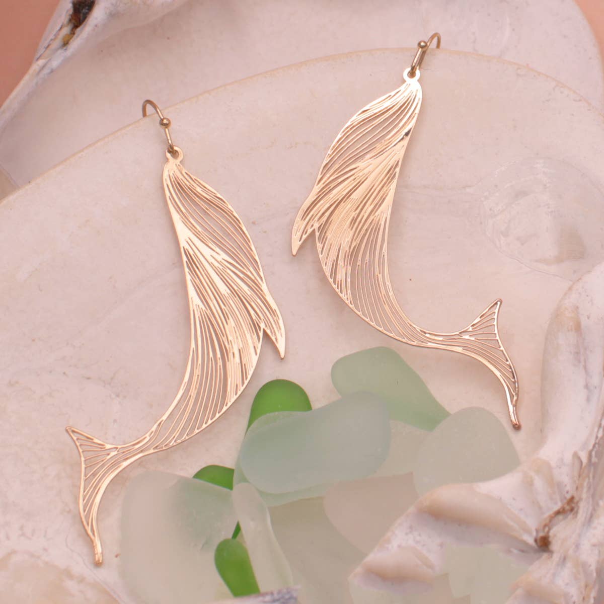 Ocean Wonders Filigree Whale Earrings