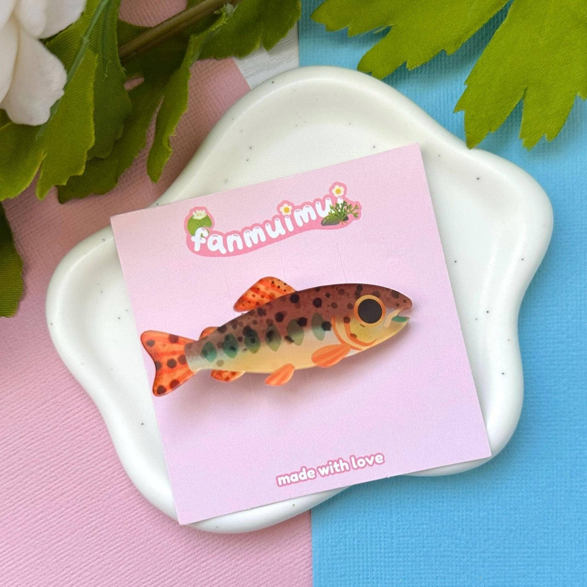 Apache Trout Acrylic Hair Clip