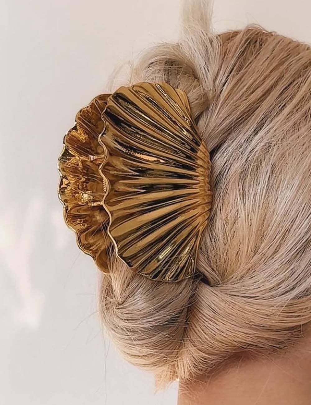 Gold Seashell Hair Claw Clip