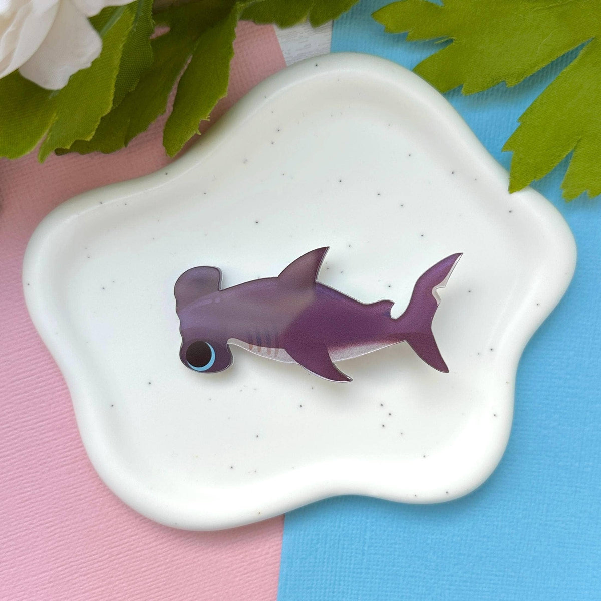 Hammerhead Shark Acrylic Hair Clip