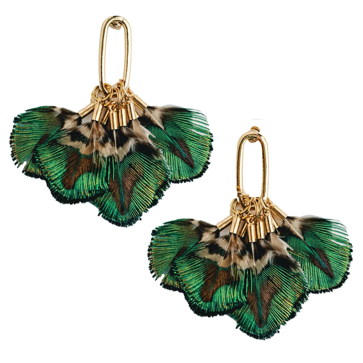 Mallard  Feather Tassel Earrings