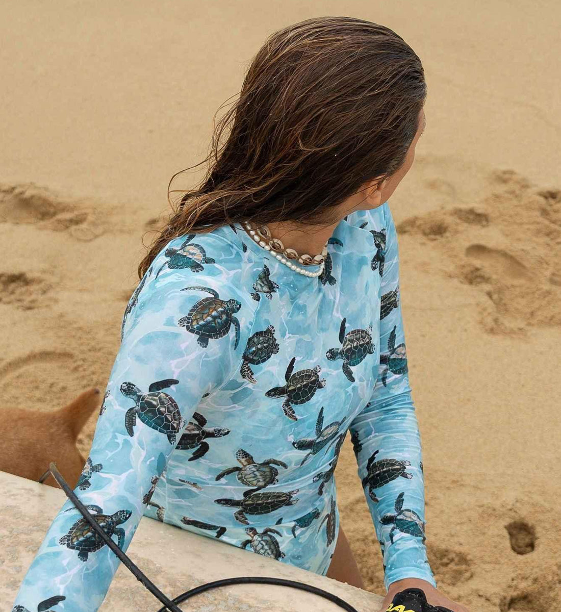 Oceanic Sea Turtle Eco Cropped Rash Guard