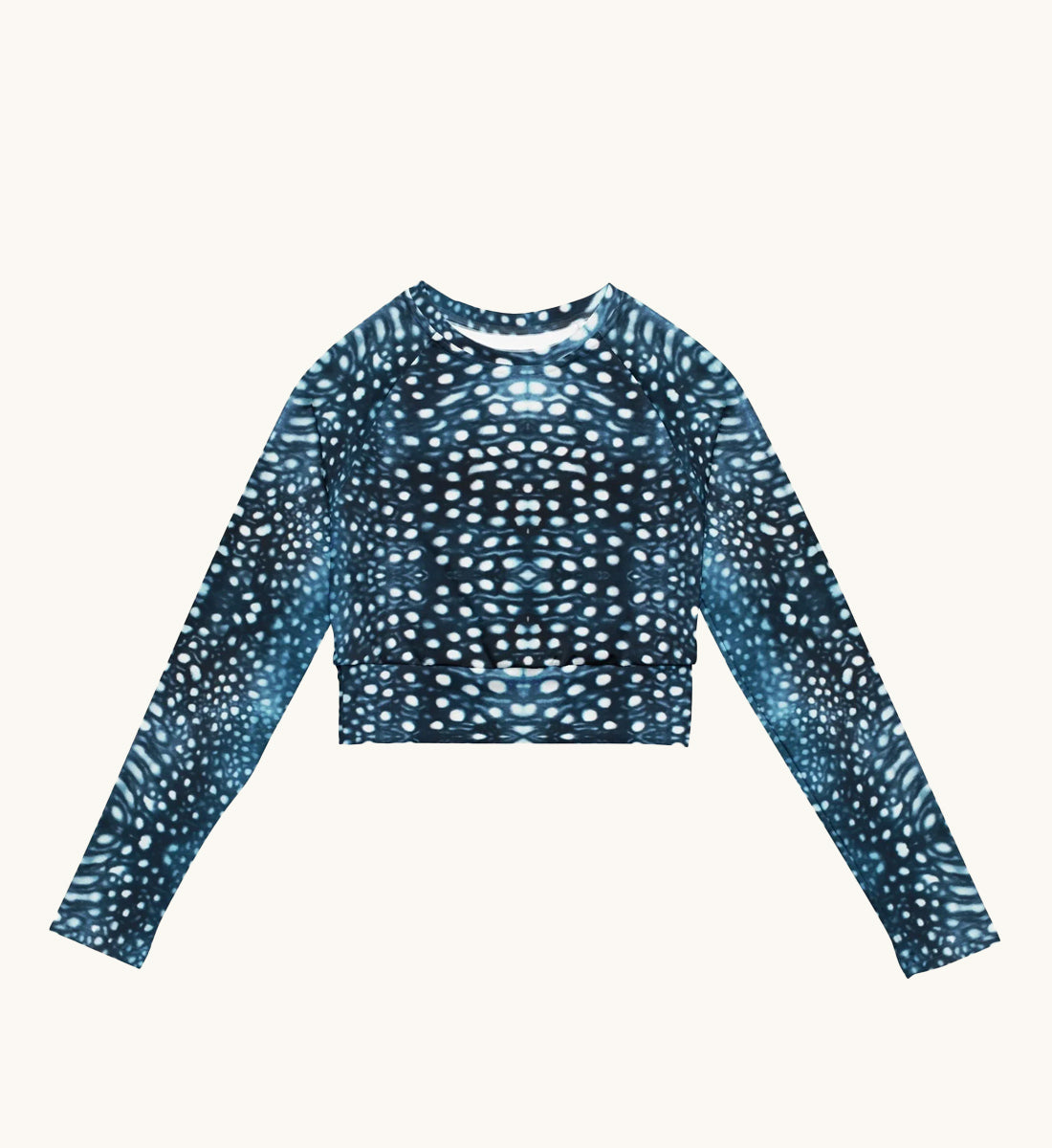 Whale Shark Mosaic Eco Cropped Rash Guard